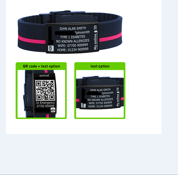 Emergency id wristband